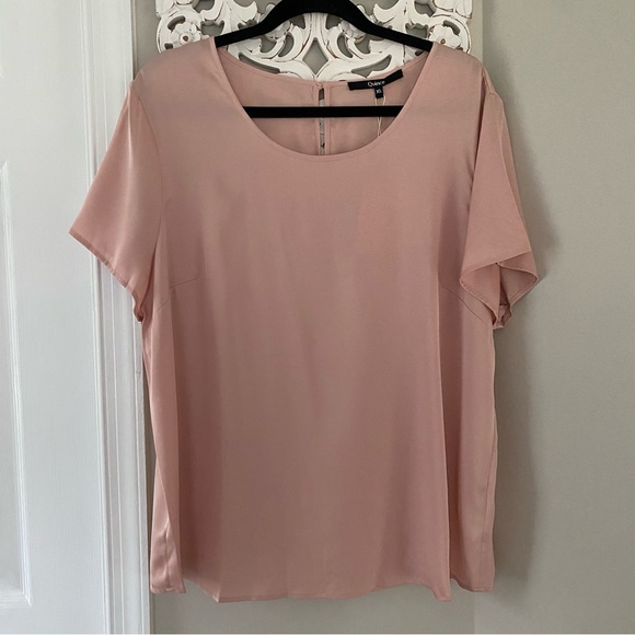 Quince Tops - Quince washable stretch silk blouse blush pink Feminine Classic Chic Sz XL NWT